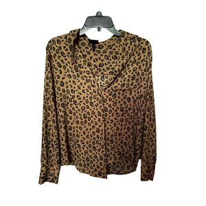 Cheetah Print Dress Button-Down Top